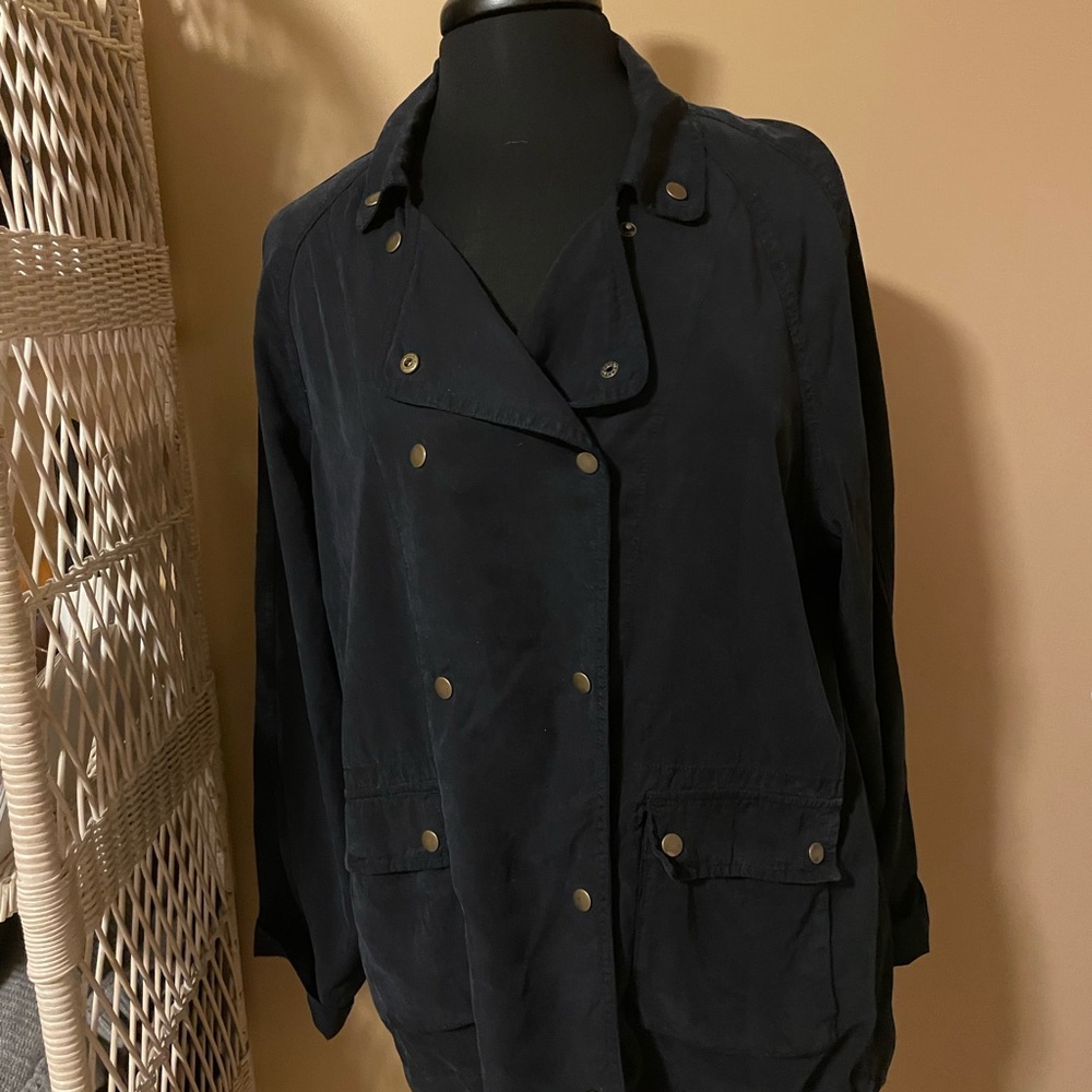 Saks Fifth Avenue Black Utility Jacket with Relaxed Fit